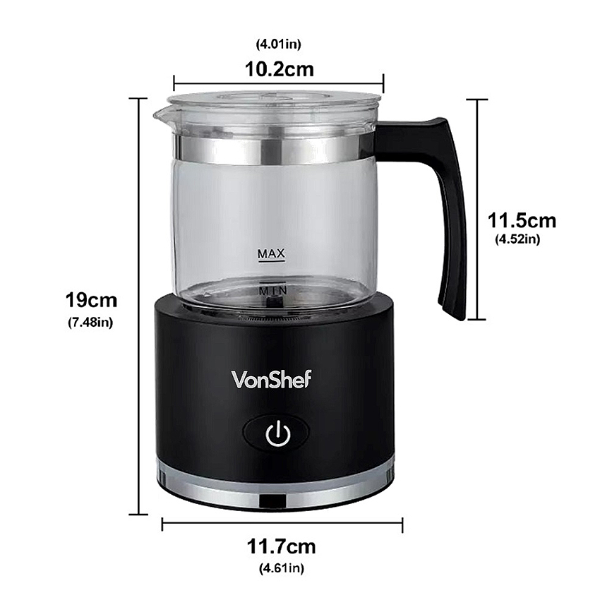 VonShef Automatic Milk Frother Machine (Glass)