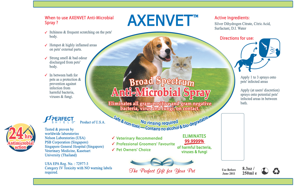 Axenvet Pet Care Anti-Microbial Spray (250ml)